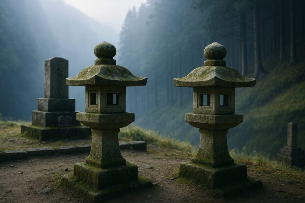 墓前の石灯篭