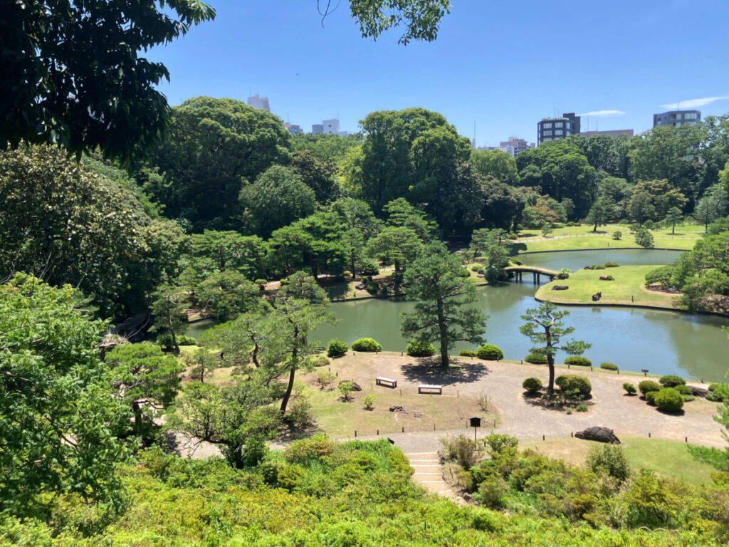 六義園内の藤代峠から写真