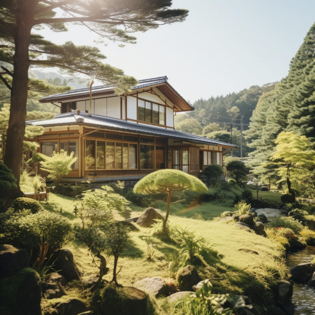 日本家屋の豪邸の画像