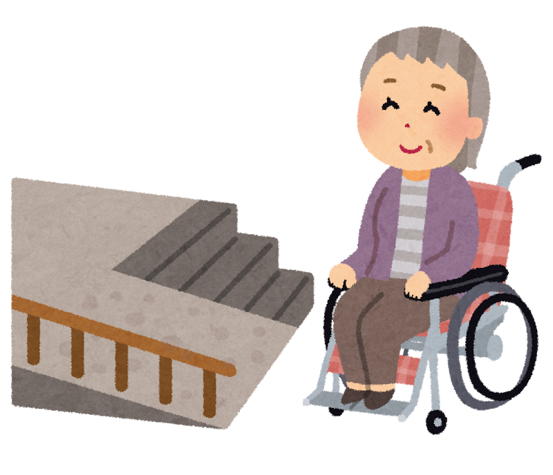 車いすに乗ったおばあさんのイラスト