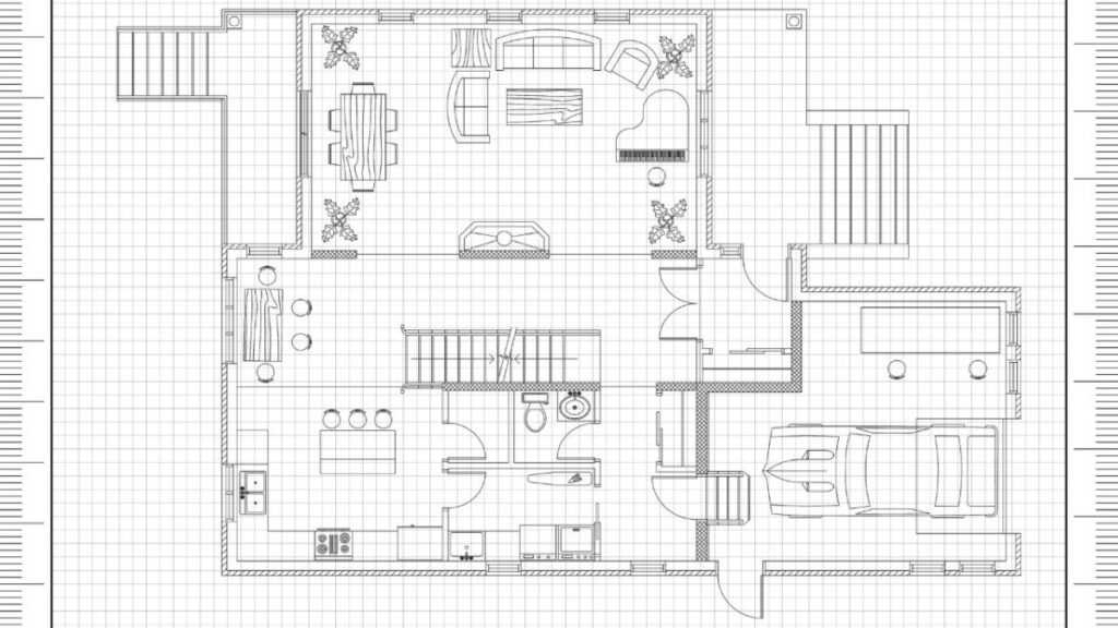 手書きの回遊同線の間取り図の