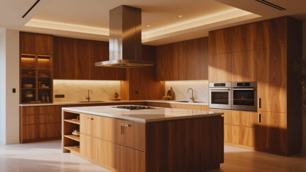 木目が基調の回遊キッチン