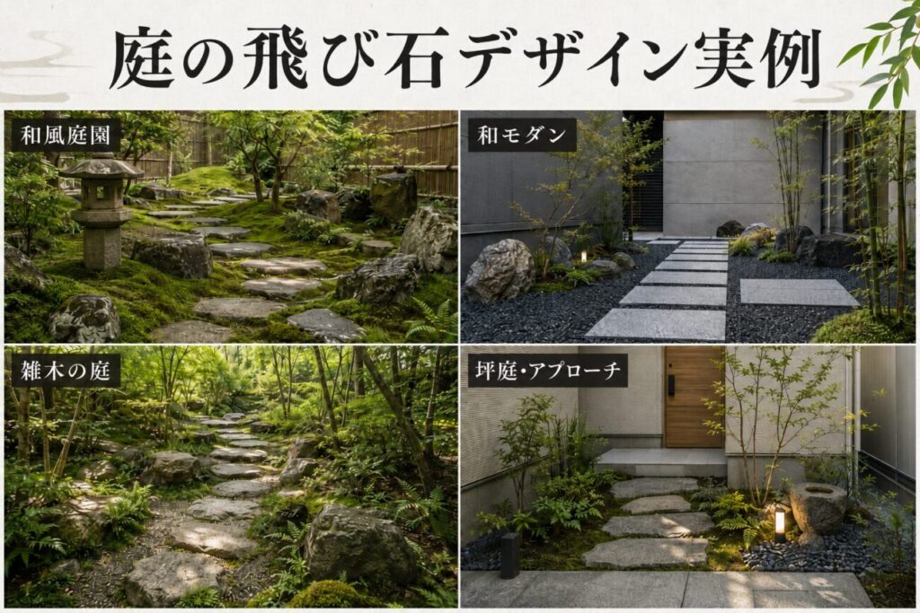 和風庭園・和モダン庭・雑木の庭・坪庭に合う、おしゃれな飛び石のデザイン実例