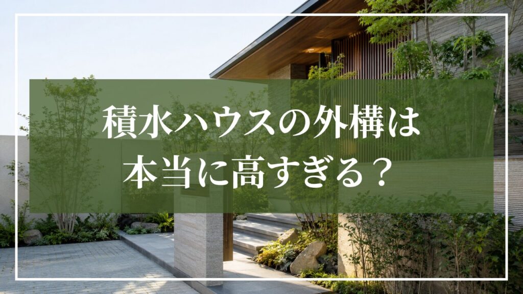 積水ハウスの外構費は本当に高すぎるのかを考えるH2見出し画像。和モダン住宅と外構、門まわりや植栽を組み合わせたイメージ