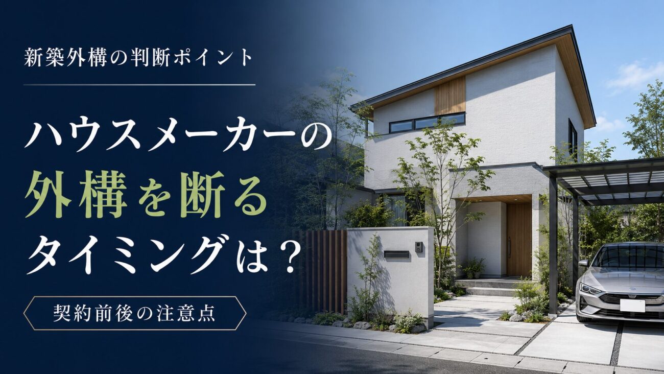 ハウスメーカーの外構を断るタイミングと契約前後の注意点を解説するアイキャッチ画像