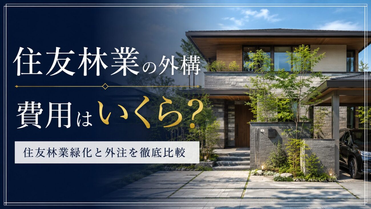 住友林業の外構費用はいくら？住友林業緑化と外注を比較する記事のアイキャッチ画像